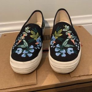 Keds x Rifle Paper Co slip on triple decker sneaker 7.5